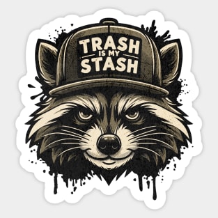 Live Fast Eat Trash Do Crime - Funny Raccoon Gangster Graffiti Sticker